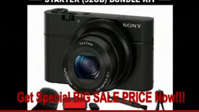 Sony DSC-RX100 Digital Camera (Black) 32GB Starter Bundle Package