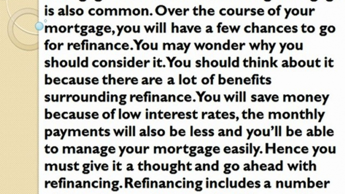 Refinancing Your Mortgage