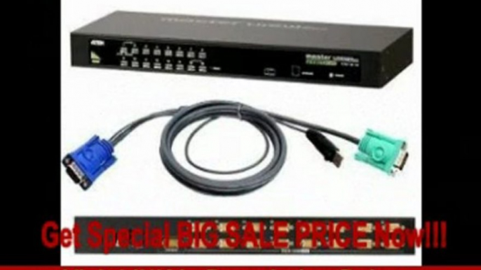 BEST BUY ATEN 16-Port USB/PS2 Combo KVM Switch with Cables CS1316KIT (Black)