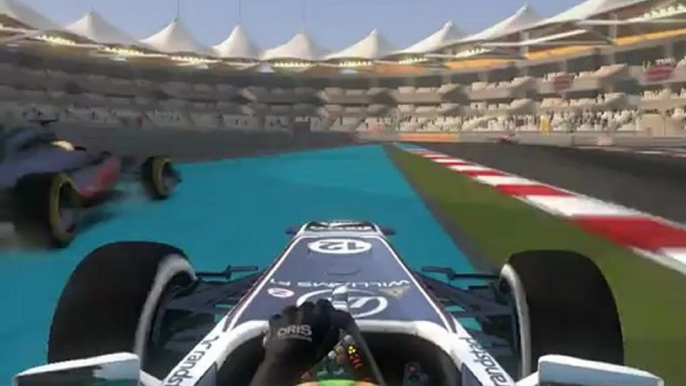 F1 2011 - GP des E.A.U. - EPIC Accrochage Schumacher / Hamilton, en onboard