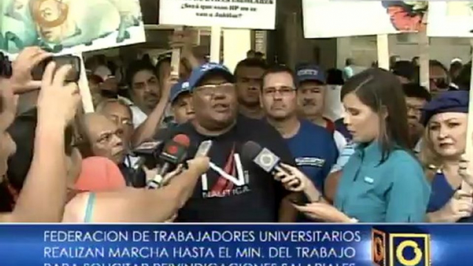 Trabajadores universitarios marchan y amenazan con un paro de 48 horas para la próxima semana