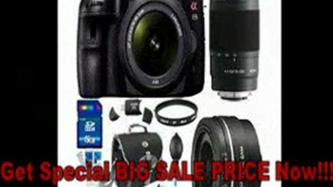 [REVIEW] Sony Alpha A65 SLT-A65VK A65VK SLTA65 24.3 MP Translucent Mirror Digital SLR With 18-55mm, 75-300 Zoom, 50mm f1.8 Portrait Sony Lenses BUNDLE with 16GB Card, Spare Battery, Card Reader, Filters, Case