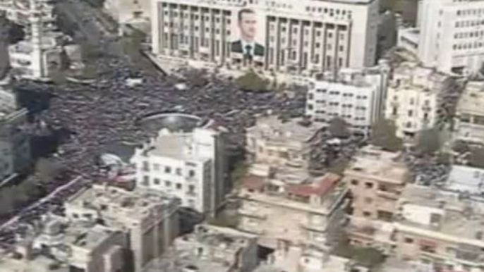 Manifestation pro-Assad à Damas