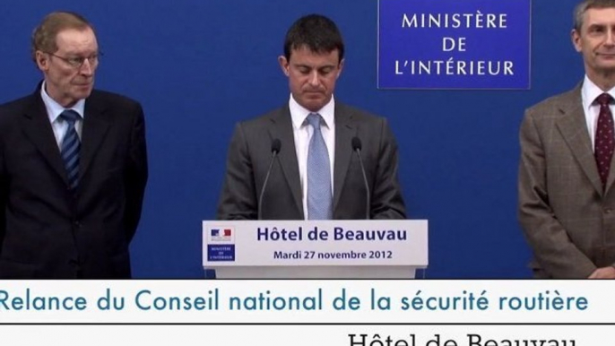 Installation du Conseil national de la sécurité routière (CNSR) par Manuel Valls