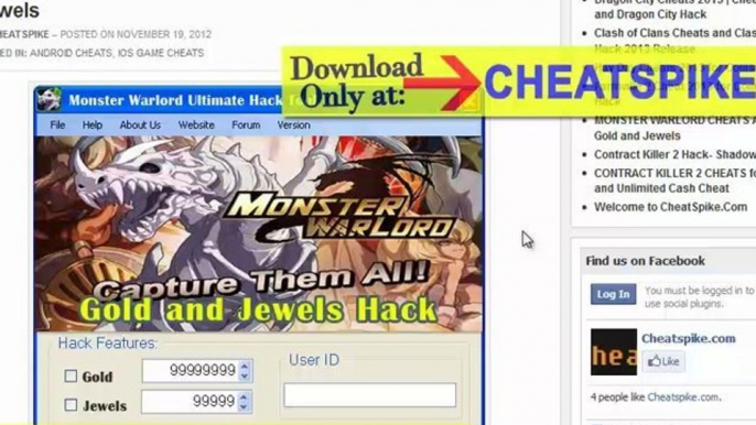 Monster Warlord Cheats for unlimited Gold and Jewels Android -- Elite Monster Warlord Gold Cheat