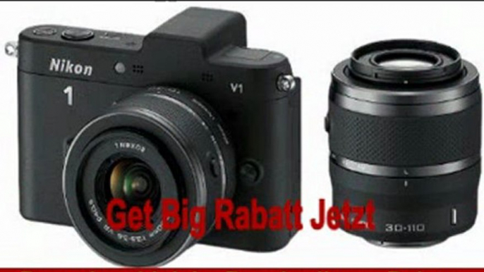 Nikon 1 V1 Systemkamera (10 Megapixel, 7,5 cm (3 Zoll) Display) schwarz inkl. 1 NIKKOR VR 10-30 mm und VR 30-110 mm Objektive