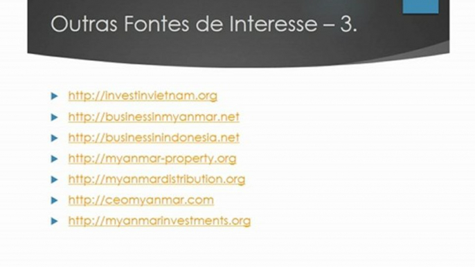 Business in Myanmar (in Portuguese for Brasilian, Portuguese companies