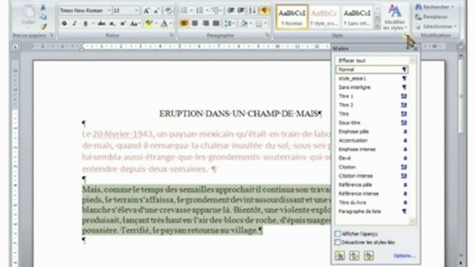 Tutoriel WORD 2007: Cours N°42 Comment Créer ses propres styles pour Word