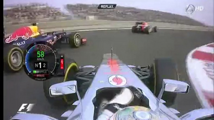 Fernando Alonso vs Lewis Hamilton vs Jenson Button - GP India 2012