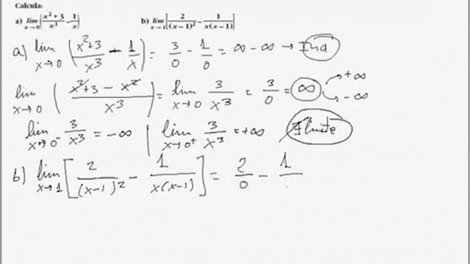 limites infinito menos infinito de 2º de bachillerato