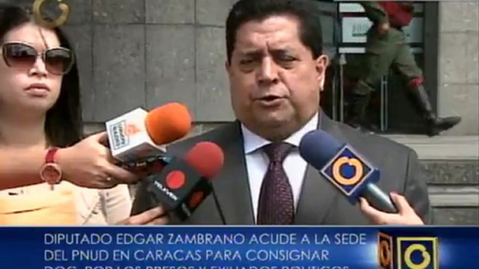 Diputado Edgar Zambrano expondrá situación de presos y exiliados políticos en Naciones Unidasdrá situación de presos y exiliados políticos en Naciones Unidas