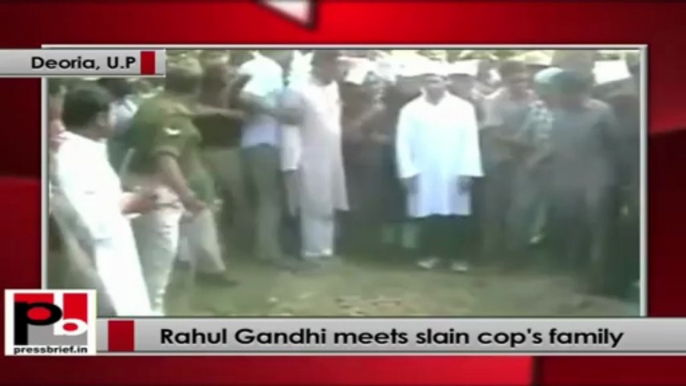 Rahul Gandhi meets family of slain UP Police officer, assures justice