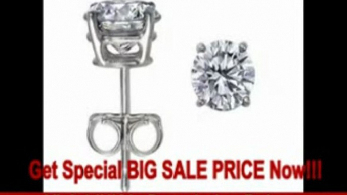 [BEST PRICE] 14K White Gold Round Diamond Stud Earrings (1.00 ct, H-I/SI) 14K White Gold Round Diamond Stud Earr