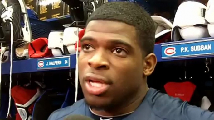 P.K. Subban after the Canadiens 3-0 victory over the New York Rangers March 30, 2013