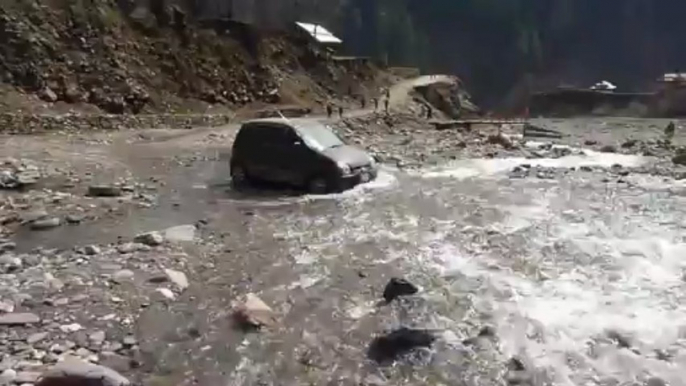 Crossing Nala before Sharda Neelum Valley Azad Kashmir