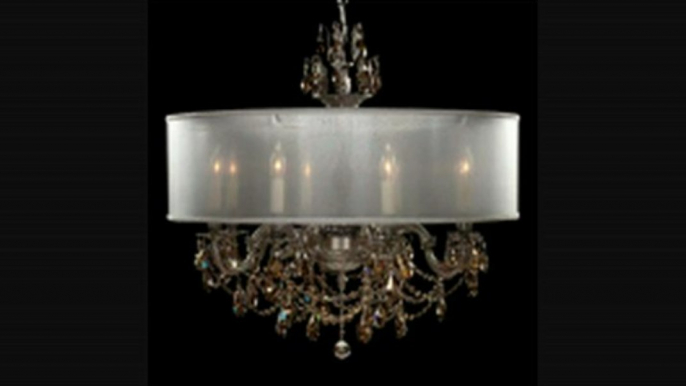American Brass And Crystal Ch6562asgt09mpiis Llydia 10 Light Single Tier Chandelier In Antique Pewter With Golden Teak Strass Pendalogue Crystal