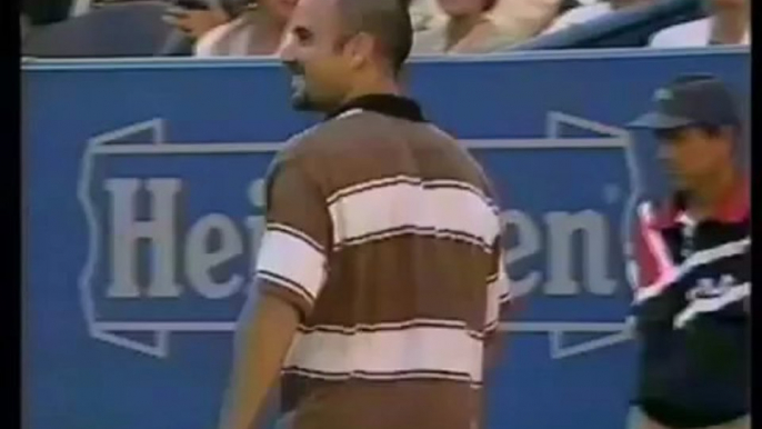 Pete Sampras great shots selection against Andre Agassi (US Open 1995 FINAL)