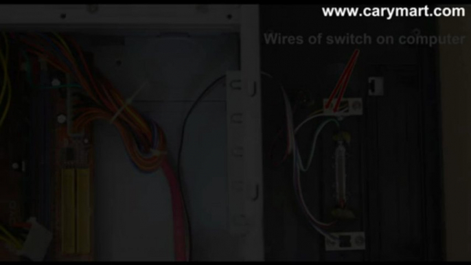 Wireless remote control two wires of power switch on computer to make computer on and off