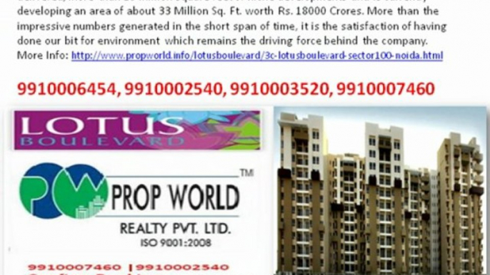 3c Lotus Boulevard 3c Lotus Boulevard Noida 9910006454 Lotus Boulevard Sector 100 Noida Ready To Move Flats Noida