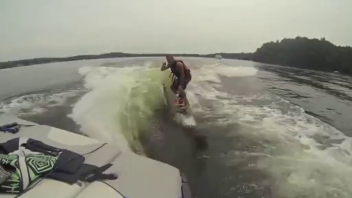 French Bulldog Goes Wakeboarding