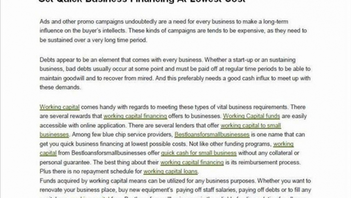 Working Capital Funding – Easy & Quick Funding Option For All Small Business Needs