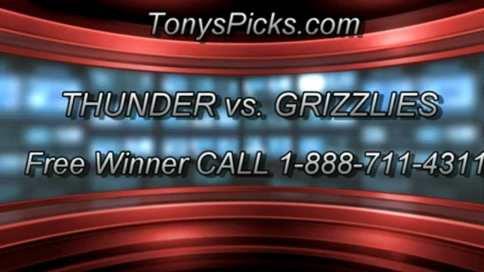 Memphis Grizzlies versus Oklahoma City Thunder Pick Prediction NBA Pro Basketball Playoffs Game 3 Point Spread Over Under Betting Lines Odds Preview 5-11-2013