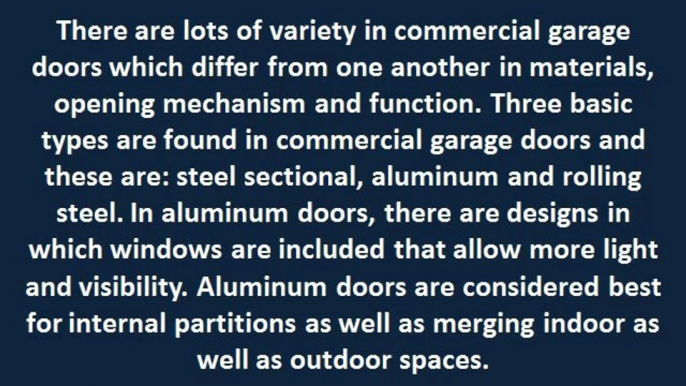 Provide Safety to Your Commercial Garages with Commercial Garage Doors