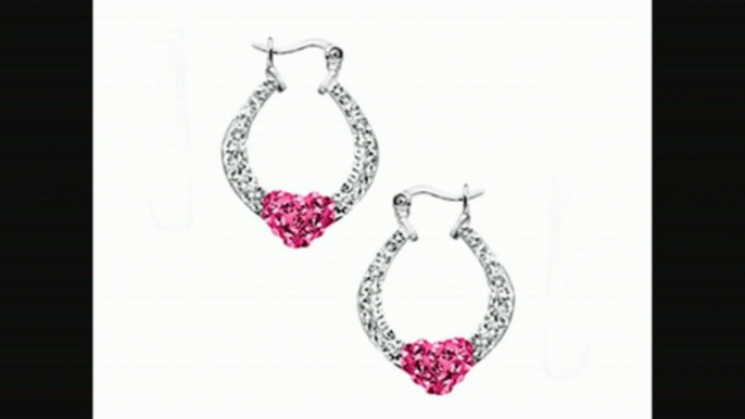 Heart Hoop Earrings With Rose And White Swarovski Crystal In Sterling Silver From Jewelry.com Review