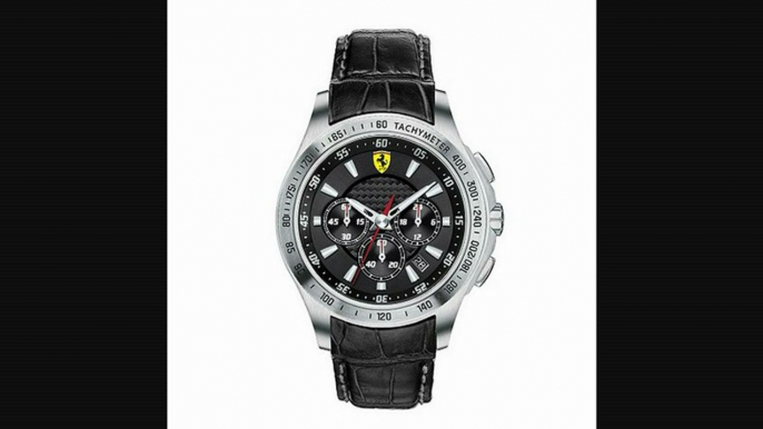 Ferrari Men&aposs Stainless Steel Black Leather Strap Watch Review