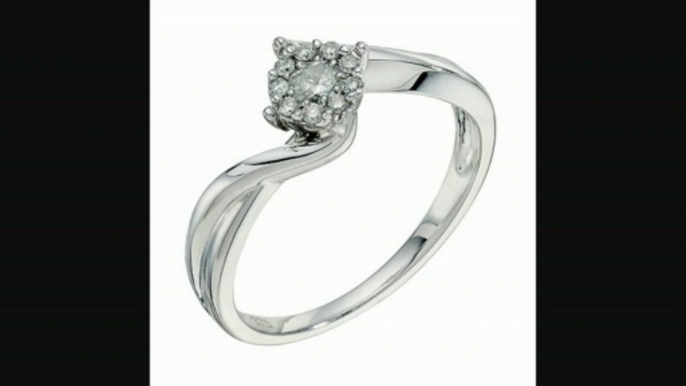 9ct White Gold 14 Carat Diamond Twist Cluster Ring Review