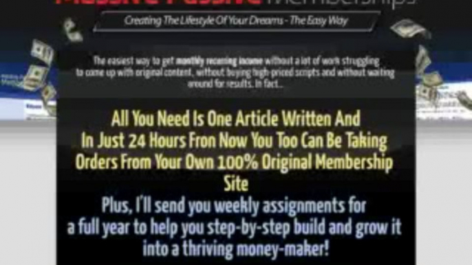 Massive Passive Membership Sites Training | Massive Passive Membership Sites Training