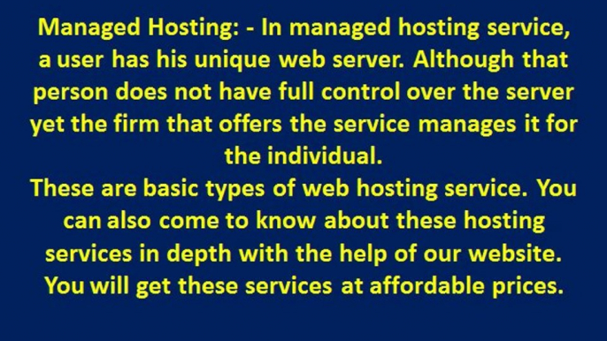 Be Familiar with the Types of Web Hosting Services