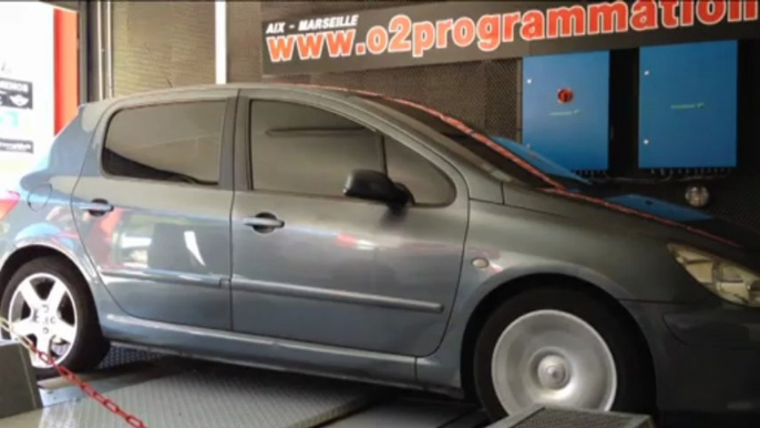 ::: o2programmation ::: Peugeot 307 2.0L HDI 136@162ch, Reprogrammation Moteur sur Banc de Puissance Cartec Marseille PACA