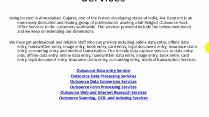 Data Outsourcing Services: Outsource Form Processing Services to Ask Datatech