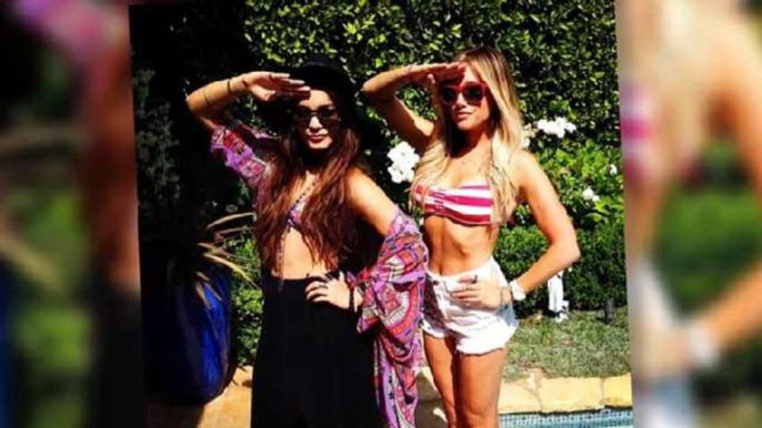 Hudgens & Tisdale Pose in Bikinis at BBQ