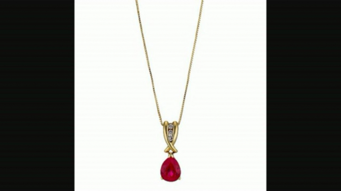 9ct Gold Created Ruby And Diamond Pendant Review