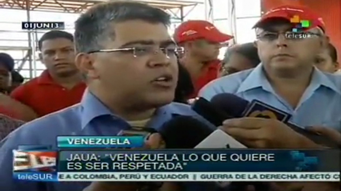 Venezuela quiere ser respetada: Elías Jaua