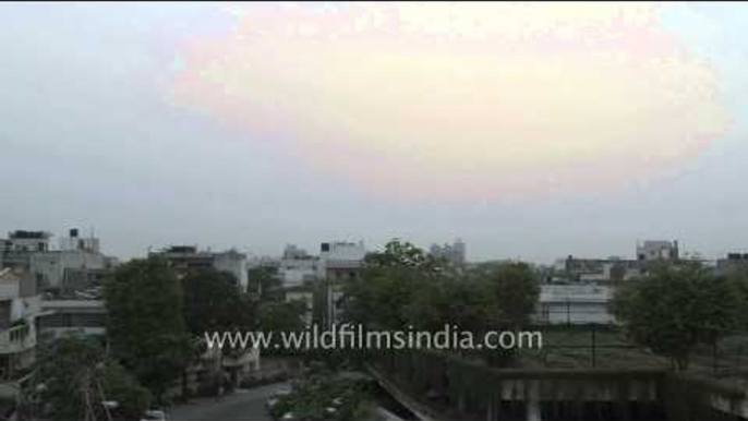 Looking over the roof-tops on a New Delhi sunset!