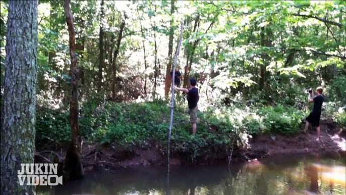 Redneck Pole Vaulting | Creek Crossing FAIL