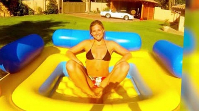 Bar Refaeli Poses in a Bikini in a Paddling Pool