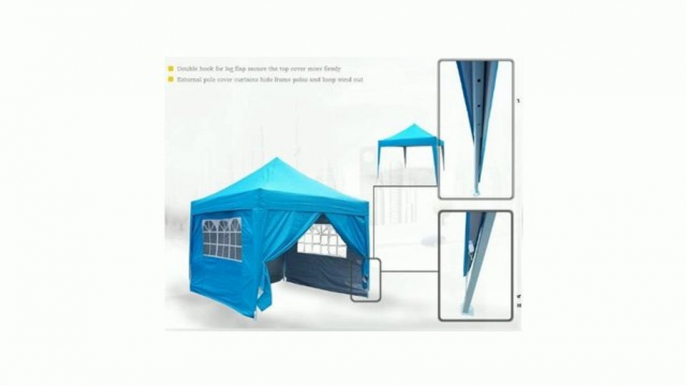 Brand New 10x10' EZ Pop Up Party Wedding Tent Canopy WATERPROOF Light Blue Review