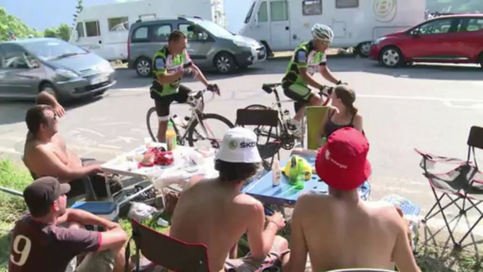 Fans gather to watch Tour de France's 18th stage