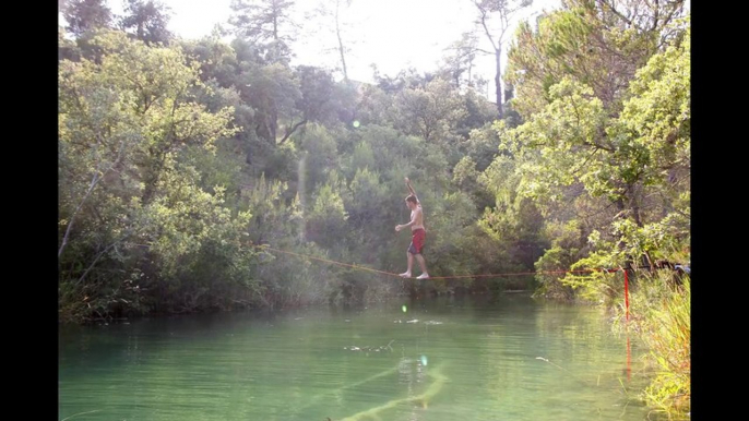 Journée Lac Esparron slackline jump corde