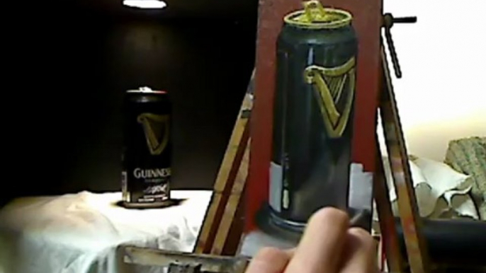 Oil painting demo - Still life of a Guinness beer can by Ben Sherar