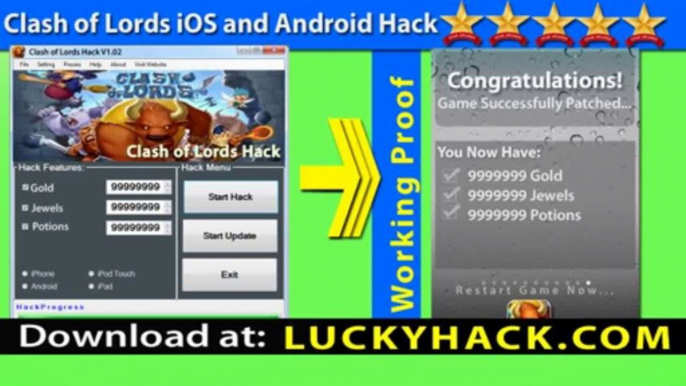 Clash of Lords Hacks for unlimited Jewels and Gold - Android V1.02 Clash of Lords Cheat Gold