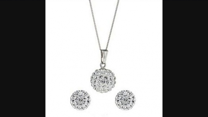 Evoke 9ct White Gold Crystal Ball Pendant And Earrings Set Review