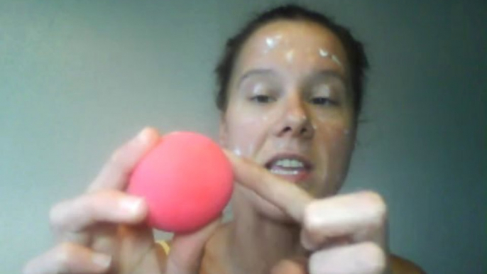 Applying moisturizer with a beauty blending sponge