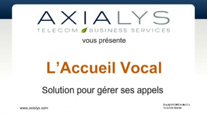 Axialys présente le fonctionnement de l'Accueil Vocal Interactif