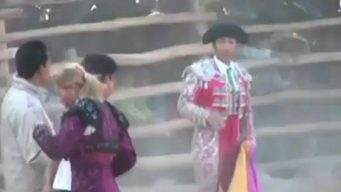 Female bullfighter gored in Peru