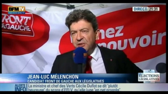 Réactions de Jean-Luc Mélenchon et Marine Le Pen - Législatives 2012